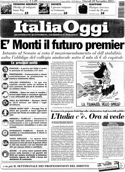 Italia oggi : quotidiano di economia finanza e politica